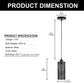 YANSUN 1-Light Industrial Black Pendant Light with Cylinder Shade E26 Ceiling Hanging Light Fixture, Bulb Not Included