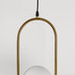 YANSUN 1-Light Modern Copper Pendant Light with White Glass Shade, No Bulb Included