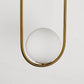 YANSUN 1-Light Modern Copper Pendant Light with White Glass Shade, No Bulb Included