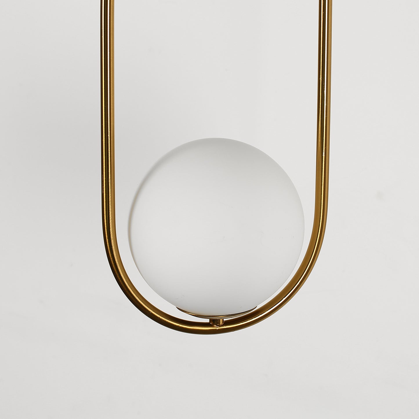 YANSUN 1-Light Modern Copper Pendant Light with White Glass Shade, No Bulb Included