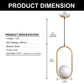 YANSUN 1-Light Modern Copper Pendant Light with White Glass Shade, No Bulb Included