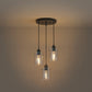 YANSUN 3-Light Modern Pendant Black with Clear Glass Shade E26 Bulb Not Included