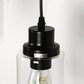 YANSUN 3-Light Black Chandelier Industrial Pendant Light Fixture with Clear Glass Shades for Kitchen and Dining Areas
