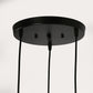 YANSUN 3-Light Black Chandelier Industrial Pendant Light Fixture with Clear Glass Shades for Kitchen and Dining Areas