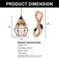 6.29 in. 1-Light Black Geometric Shaded Retro Plug-in Hand Woven Hemp Pendant Light with On/Off Switch for Dining Room