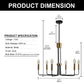 YANSUN 6-Light Black Gold Branch Chandelier ETL Certified Modern Ceiling Pendant Light E12