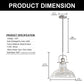 YANSUN 1-Light Chrome Glass Pendant Light with 11in Clear Glass Shade Convertible Flush Mount E26 Fixture