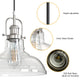 YANSUN 1-Light Chrome Glass Pendant Light with 11in Clear Glass Shade Convertible Flush Mount E26 Fixture