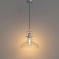 1-Light Brushed Nickel Modern Farmhouse Semi Flush Mount Pendant Light with Clear Glass Shaded