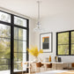 1-Light Brushed Nickel Modern Farmhouse Semi Flush Mount Pendant Light with Clear Glass Shaded