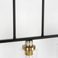 YANSUN 5-Light Black and Gold Farmhouse Linear Island Pendant Light with Clear Glass Shade for Dining Room, Kitchen Island