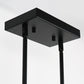 YANSUN 5-Light Black and Gold Farmhouse Linear Island Pendant Light with Clear Glass Shade for Dining Room, Kitchen Island