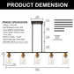 YANSUN 5-Light Black and Gold Farmhouse Linear Island Pendant Light with Clear Glass Shade for Dining Room, Kitchen Island