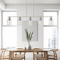 5-Light Brushed Nickel Modern Kitchen Island Pendant Lighting with Clear Glass Shade, Hanging Light for Dining Room