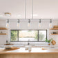 5-Light Brushed Nickel Modern Kitchen Island Pendant Lighting with Clear Glass Shade, Hanging Light for Dining Room