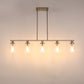 5-Light Brushed Nickel Modern Kitchen Island Pendant Lighting with Clear Glass Shade, Hanging Light for Dining Room