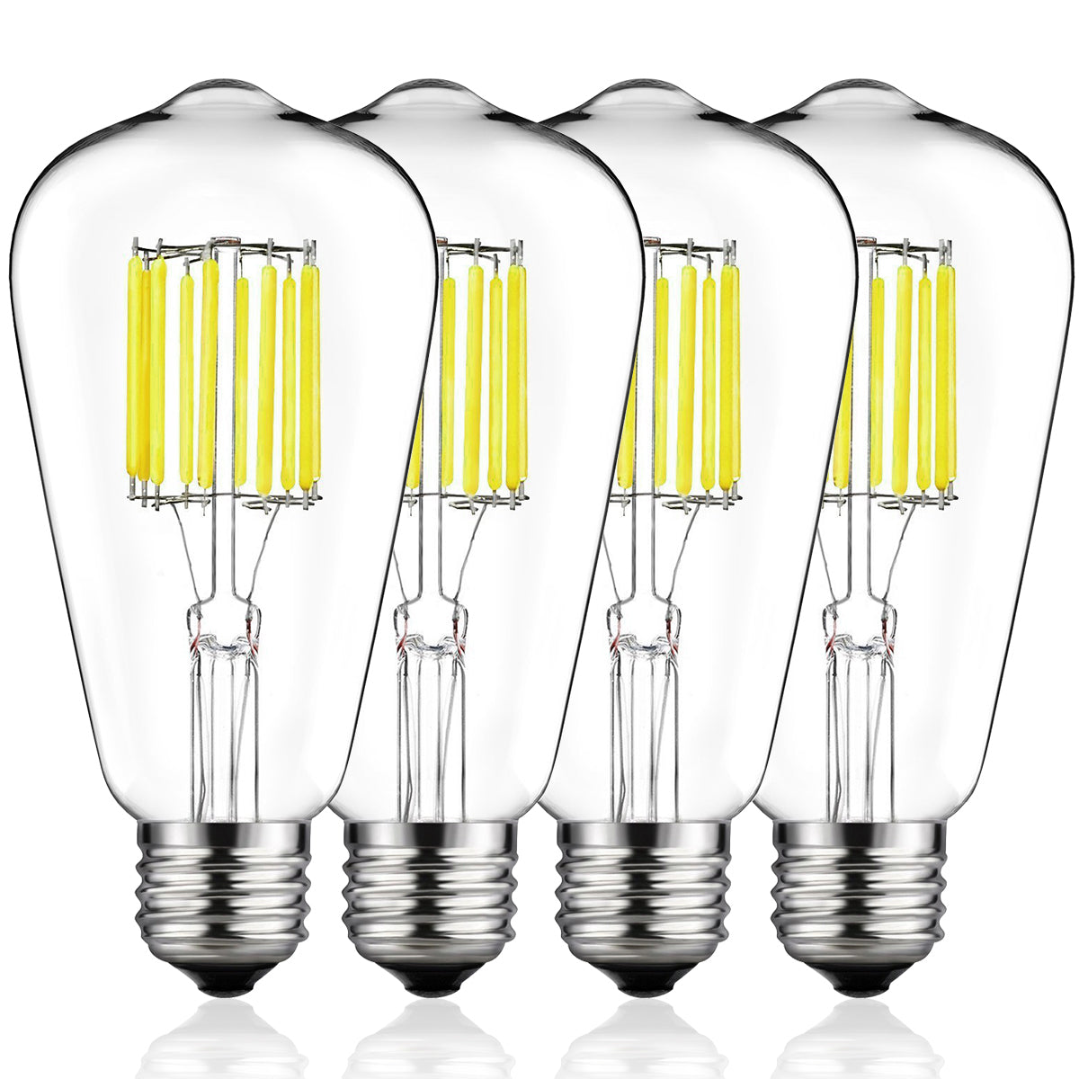 YANSUN 80-Watt Equivalent ST64 Edison LED Light Bulb 5000K Daylight White (4-Pack)