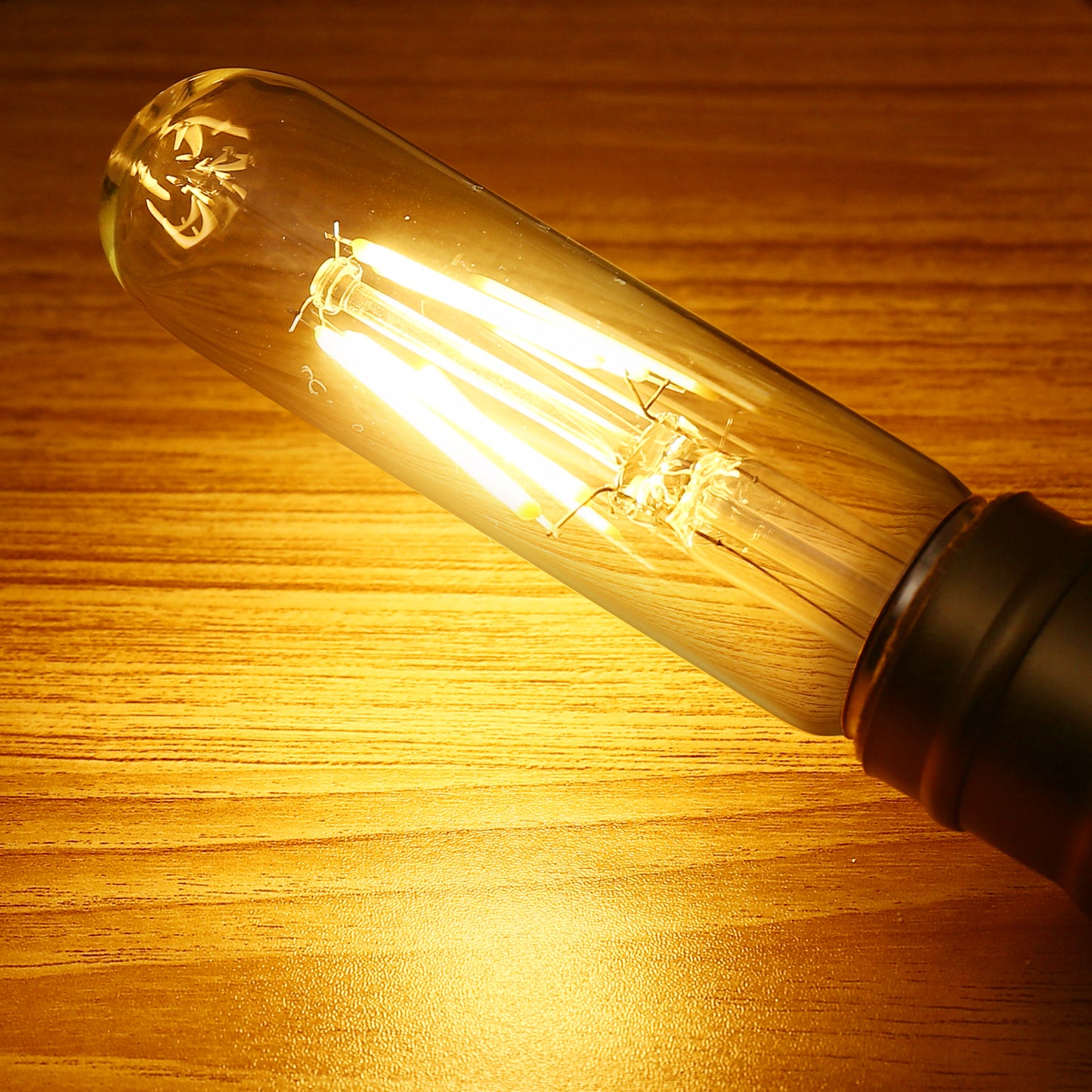 40-Watt Equivalent Edison T25 T30 LED Tubular Bulb, Vintage Filament, Warm White 2700K, Dimmable, E26 Base, 4-Pack