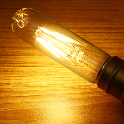 40-Watt Equivalent Edison T25 T30 LED Tubular Bulb, Vintage Filament, Warm White 2700K, Dimmable, E26 Base, 4-Pack