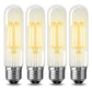 40-Watt Equivalent Edison T25 T30 LED Tubular Bulb, Vintage Filament, Warm White 2700K, Dimmable, E26 Base, 4-Pack
