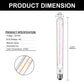 Edison T30 LED Tubular Bulb,Vintage Filament Design, 6W (60W Equivalent), Warm White 2700K, Dimmable, E26 Base, 2 Pack