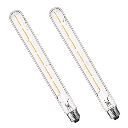 Edison T30 LED Tubular Bulb,Vintage Filament Design, 6W (60W Equivalent), Warm White 2700K, Dimmable, E26 Base, 2 Pack