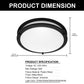 YANSUN 12 In. 18 Watt Round Sand Black Integrated LED Flush Mount with 5CCT Dimmable Function