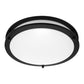 YANSUN 12 In. 18 Watt Round Sand Black Integrated LED Flush Mount with 5CCT Dimmable Function