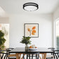 YANSUN 12 In. 18 Watt Round Sand Black Integrated LED Flush Mount with 5CCT Dimmable Function