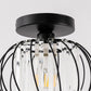 YANSUN 10 in. 1-Light Black Modern Semi Flush Mount Ceiling Light for Foyer, Closet, Entryway, Kitchen