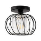 YANSUN 10 in. 1-Light Black Modern Semi Flush Mount Ceiling Light for Foyer, Closet, Entryway, Kitchen