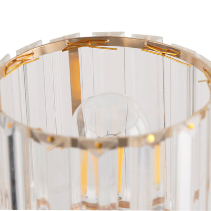 YANSUN 4.8 in. 1-Light Modern Gold Semi-Flush Mount with Crystal Shade (1-Pack)