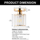 YANSUN 4.8 in. 1-Light Modern Gold Semi-Flush Mount with Crystal Shade (1-Pack)