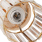 YANSUN 4.8 in. 1-Light Modern Gold Semi-Flush Mount with Crystal Shade (1-Pack)