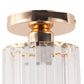 YANSUN 4.8 in. 1-Light Modern Gold Semi-Flush Mount with Crystal Shade (1-Pack)