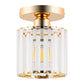YANSUN 4.8 in. 1-Light Modern Gold Semi-Flush Mount with Crystal Shade (1-Pack)