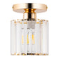 5 in.1-Light Gold Crystal Cylinder Semi Flush Mount Ceiling Light for Foyer Closet Entryway Kitchen Bedroom Dining Room