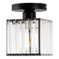 5.5 in.1-Light Black Square Crystal Semi Flush Mount Ceiling Light for Foyer Closet Entryway Kitchen Bedroom Dining Room