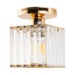 5.5 in. 1-Light Gold Square Crystal Semi Flush Mount Ceiling Light for Foyer Closet Entryway Kitchen Bedroom Dining Room