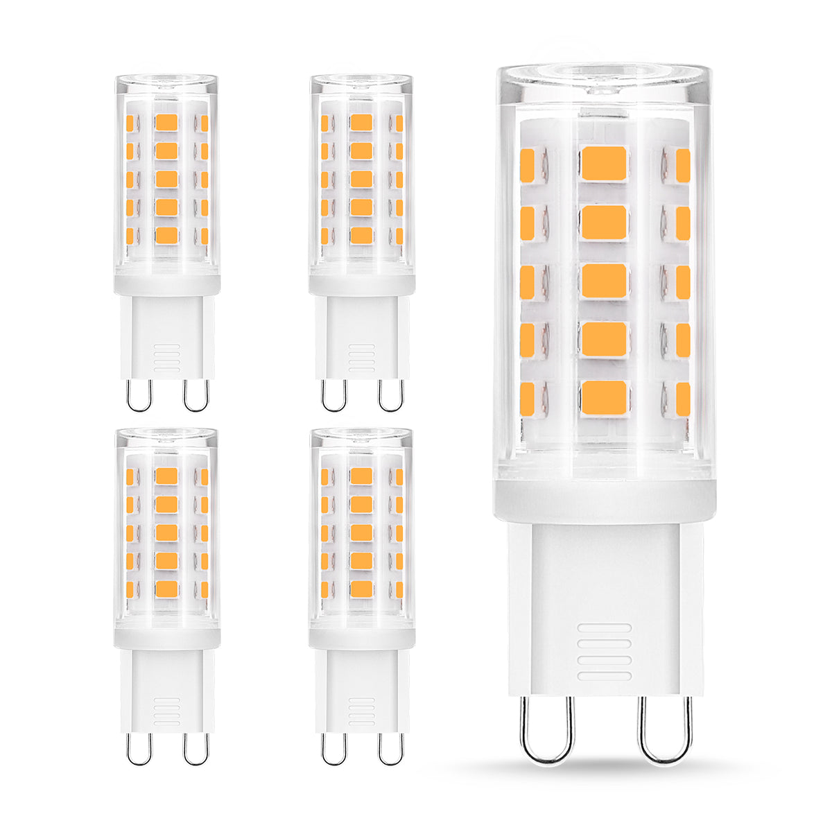 YANSUN 40-Watt Equivalent G9 LED Light Bulb Non-Dimmable Bright Light 3000K, 5-Pack