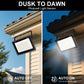 YANSUN 2-Pack LED Dusk to Dawn Flood Lights Outdoor 53.4W 3836LM Plug-in Security Spotlights IP66 Waterproof 6354K White Light