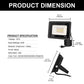 YANSUN Plug-in 2-Pack 950 Lumens Black Integrated LED RGBCW Outdoor Light Control Landscape Flood Light IP66 Waterproof