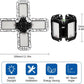 YANSUN 12 in. Industrial Black Integrated LED Flush Mount 6000K Daylight for Garage or Workshop 2 Pack