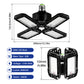 YANSUN 80W Deformable LED Garage Light, 12.16 in., Black, Smart Home Flush Mount, Bulb Included, 1-Pack