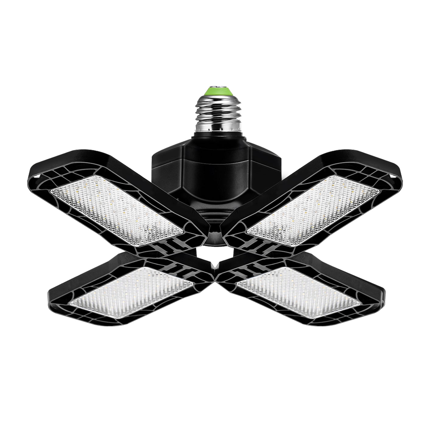 YANSUN 80W Deformable LED Garage Light, 12.16 in., Black, Smart Home Flush Mount, Bulb Included, 1-Pack