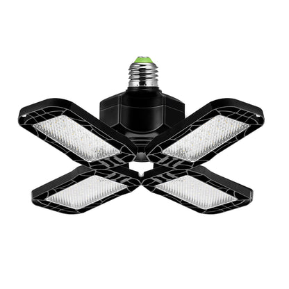 YANSUN 80W Deformable LED Garage Light, 12.16 in., Black, Smart Home Flush Mount, Bulb Included, 1-Pack