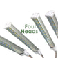YANSUN 4-Head LED Grow Light with Clip, 192 LEDs, 10-Level Dimmable, 24H Timer, Full Spectrum 3500K, Indoor Plant Light, US Plug