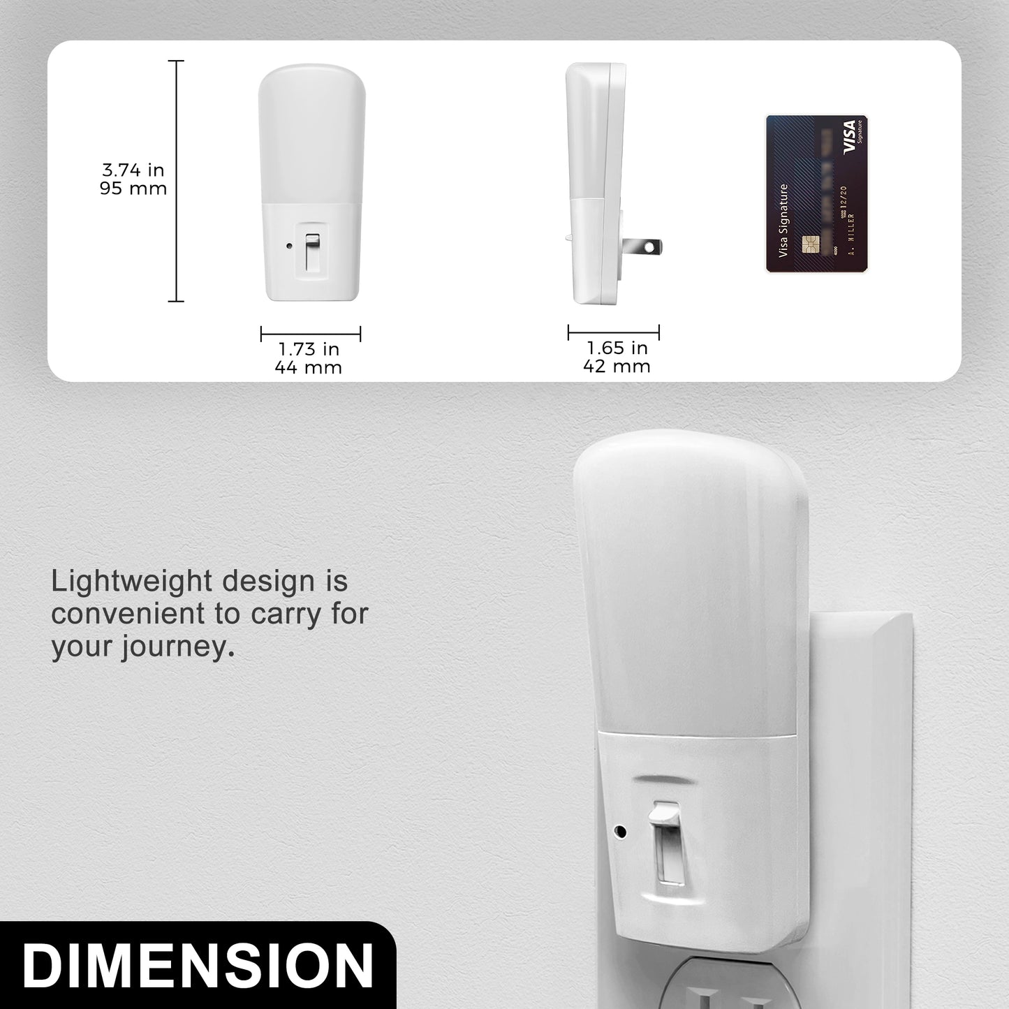 YANSUN 1W Plug-in Light Sensor Integrated LED Night Light, Vertical Mosquito Repellent, Amber, White, 2-Pack