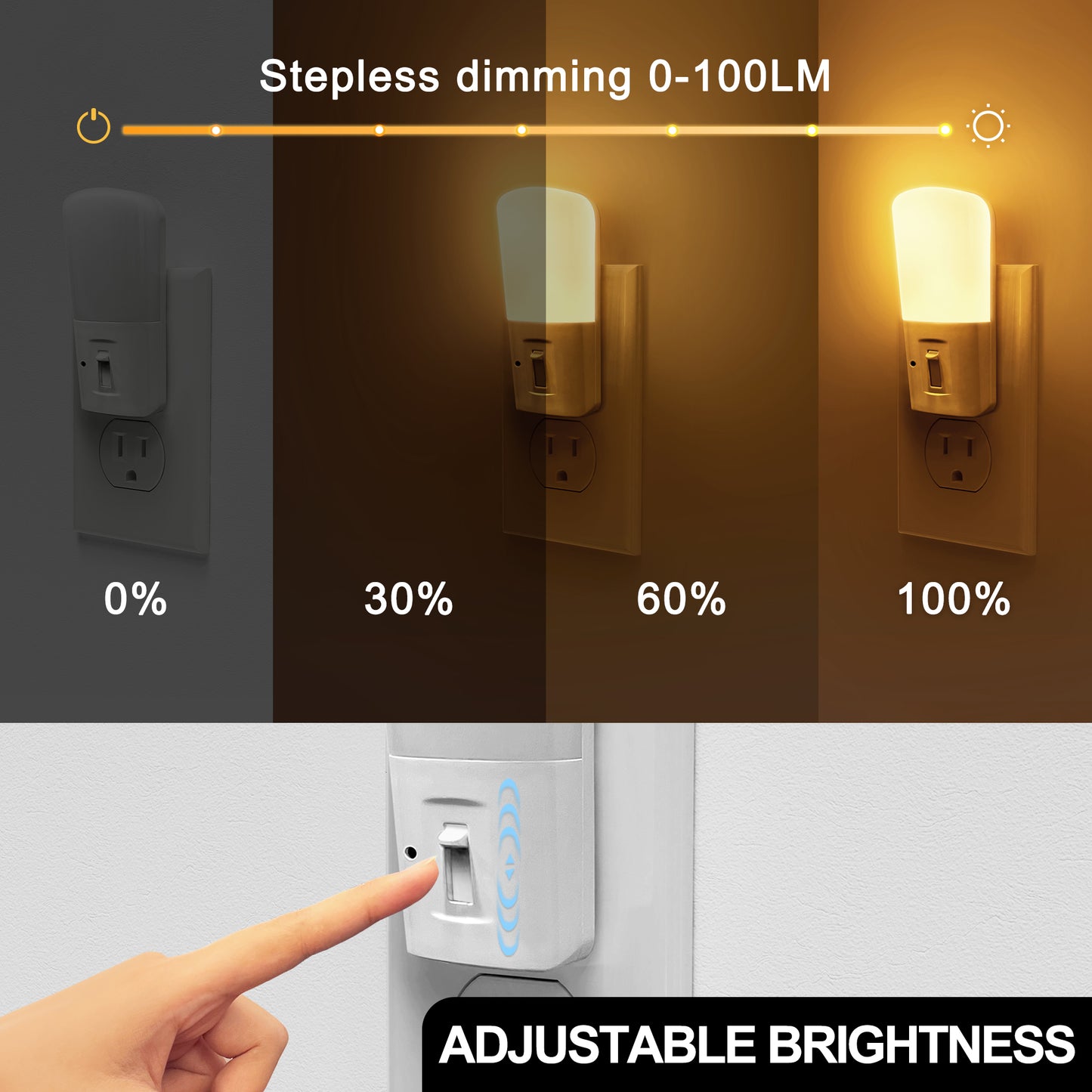 YANSUN 1W Plug-in Light Sensor Integrated LED Night Light, Vertical Mosquito Repellent, Amber, White, 2-Pack