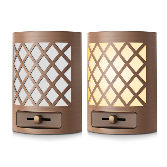 YANSUN 3.54 in. H Plug-in Dimmable Night Light 2-Pack, 3000K Warm Light, Vintage Style, US Plug